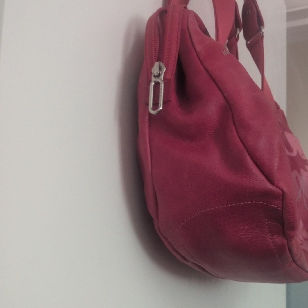 Vintage Italian Designer Mandarina Duck Red Leather Purse - Picture 6 of 11